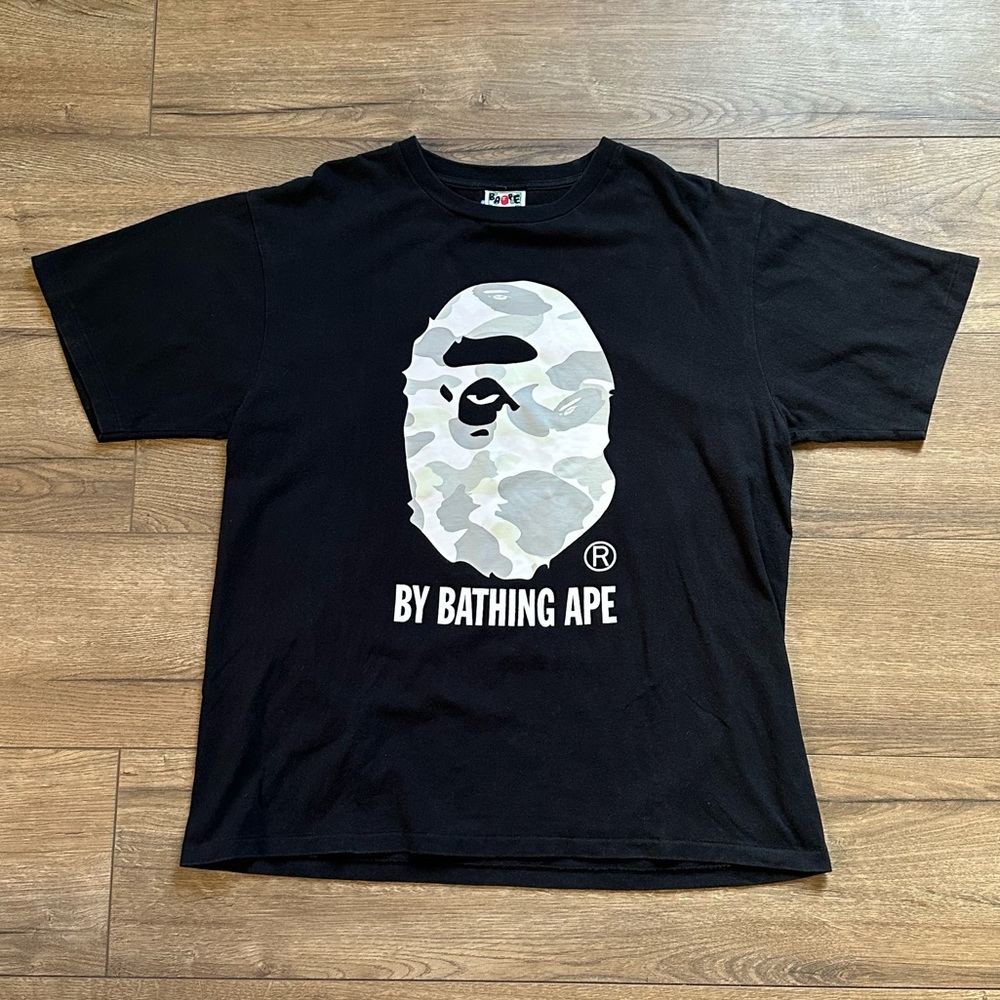 A Bathing Ape Bape Camo Head Black Glow in the Dark T-shirt